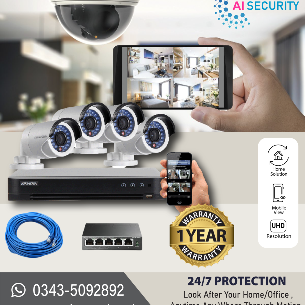 4 IP CCTV Camera Package